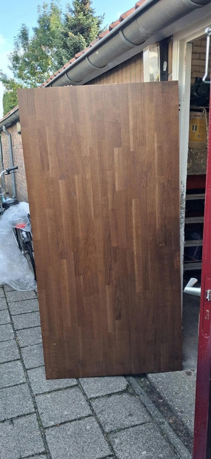 eiken tafelblad ,GRATIS af te halen, Ophalen, Gebruikt, Eikenhout, 50 tot 100 cm