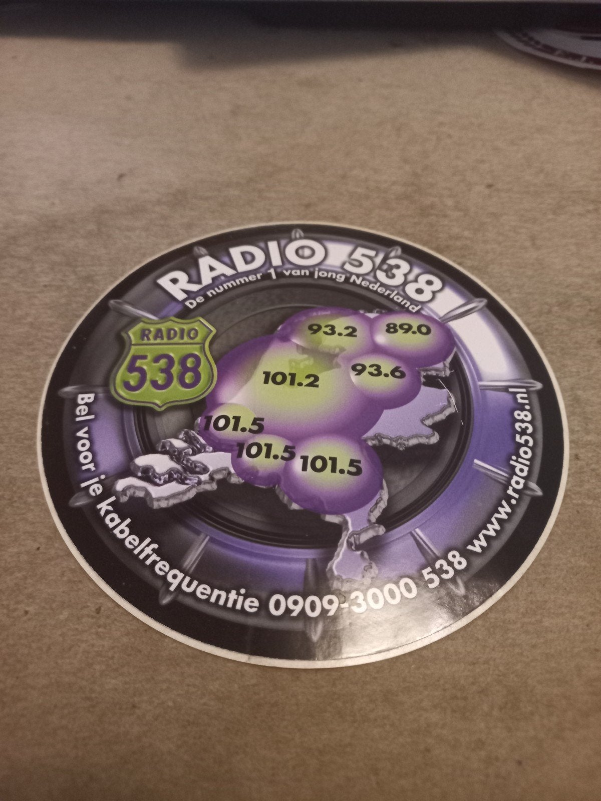 Radio 538 Sticker - De nummer 1 van jong Nederland, Verzamelen, Ophalen of Verzenden, Zo goed als nieuw, Overige typen