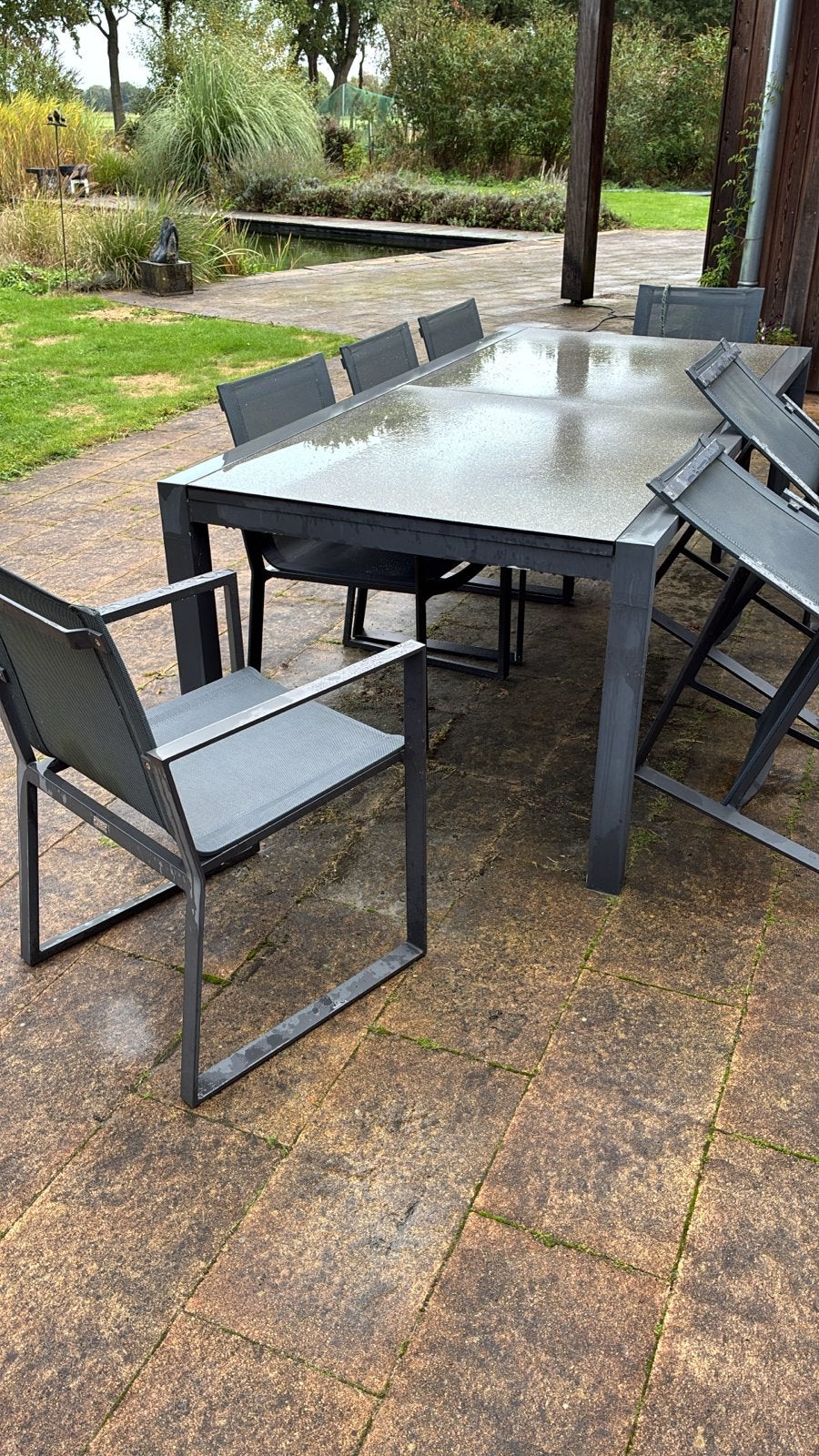 Life Outdoor Living tuinset soho anthraciet, Tuin en Terras, Ophalen, Gebruikt, Eettafel, Aluminium
