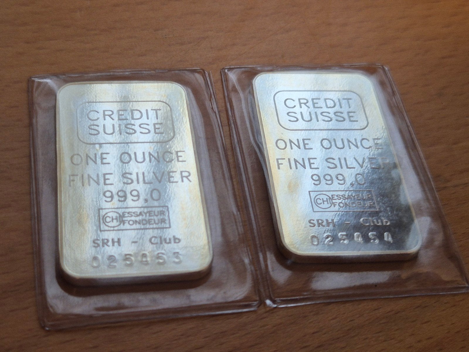 Credit Suisse: 1 oz Vintage Zilverbaar. Oplopend serienummer, Verzenden, Zilver
