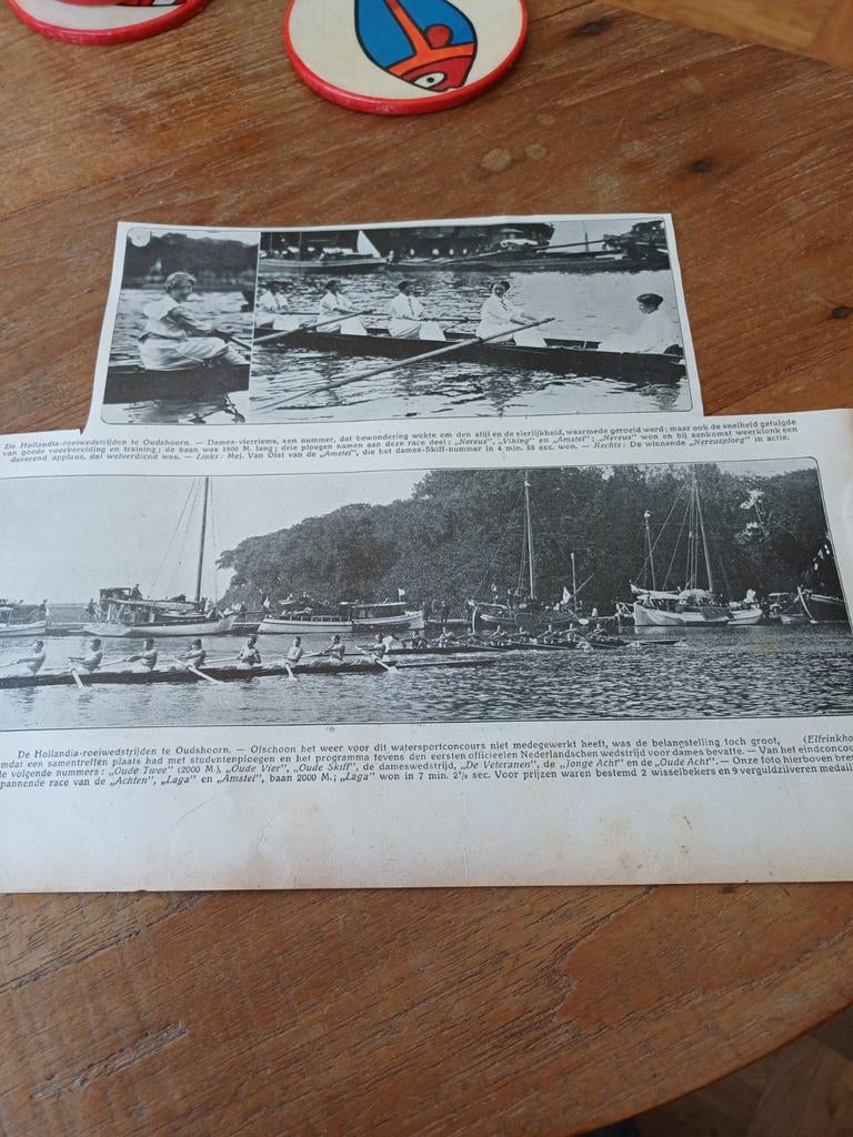 Knipsel Hollandia roeiwedstrijden Oudshoorn 1914, Ophalen of Verzenden, Voor 1920, Knipsel(s)