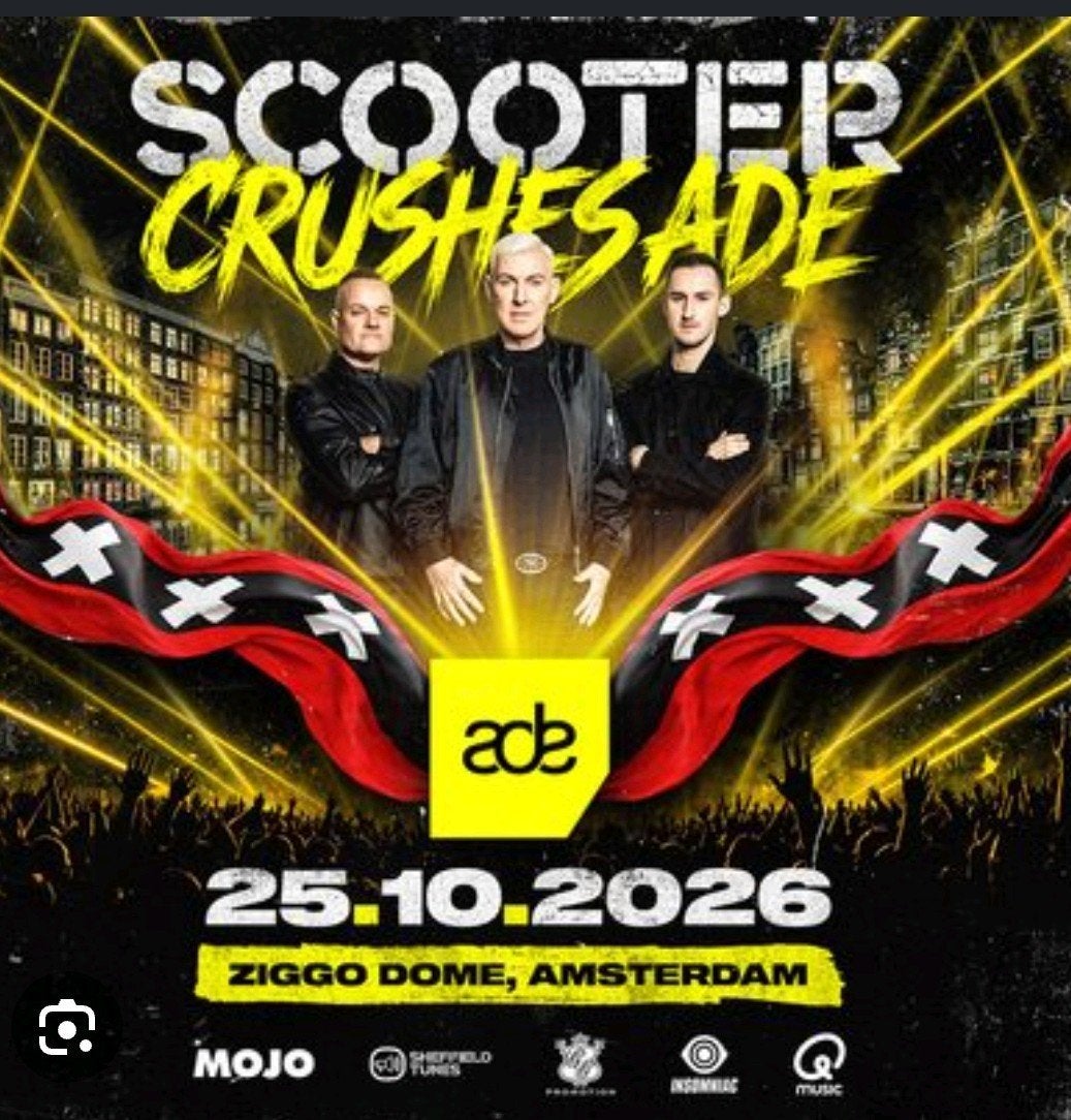 2 tickets ziggodome staanplaatsen Scooter ADE 25-10, Tickets en Kaartjes, Twee personen, Oktober
