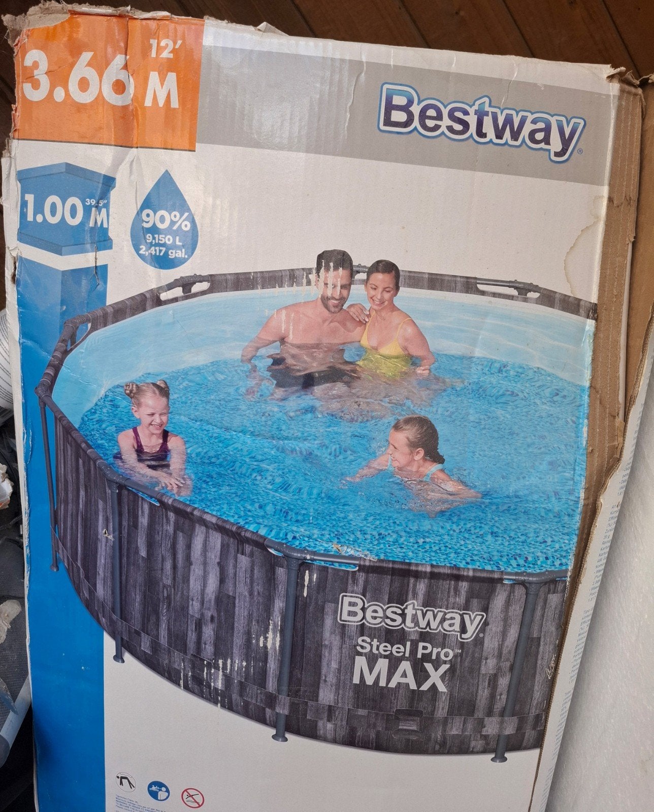 Zwembad Bestway Steel Pro Max, Ophalen, 200 tot 300 cm, 80 tot 120 cm, Rond