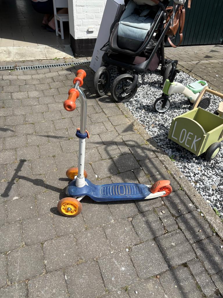 Kinderstep met 3 wielen - Blauw/Oranje, Fietsen en Brommers, Steps, Ophalen, Gebruikt, Gewone step