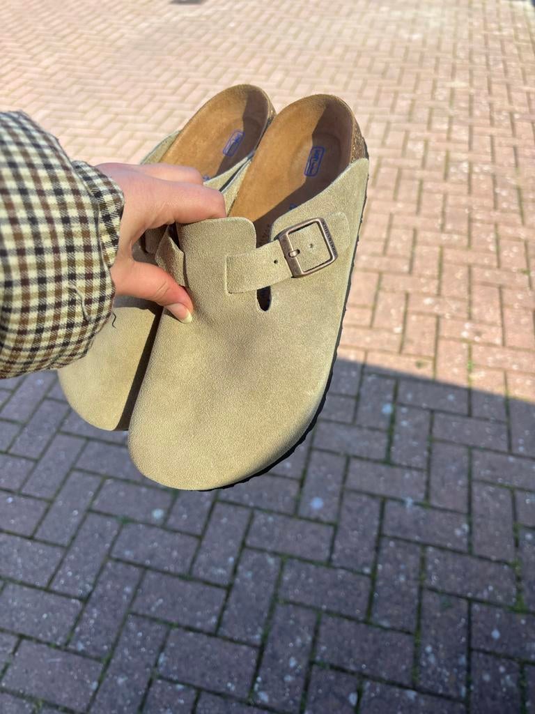 Birkenstock Boston Clogs - Zo goed als nieuw, Kleding | Dames, Schoenen, Ophalen of Verzenden, Zo goed als nieuw, Beige, Instappers