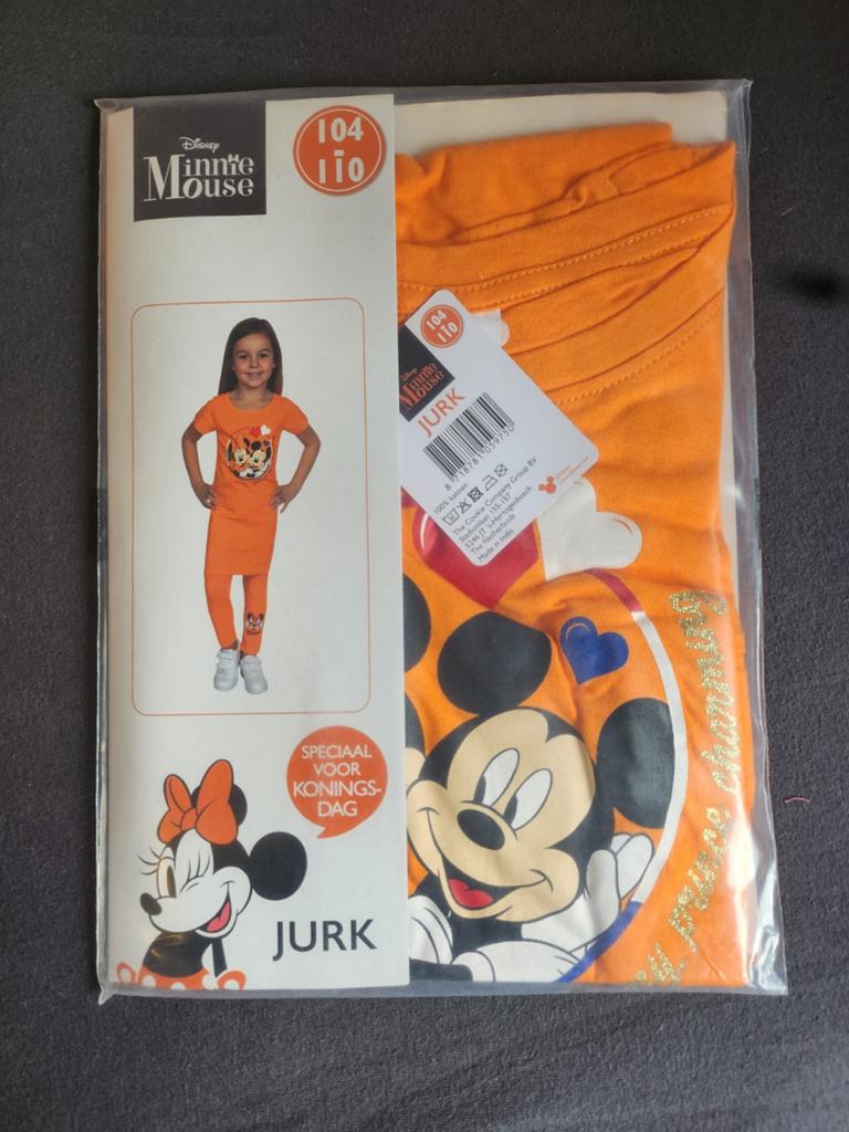 Disney oranje jurk Minnie Mouse 104-110 NIEUW (mickey) *, Ophalen of Verzenden, Nieuw, Meisje, Jurk of Rok