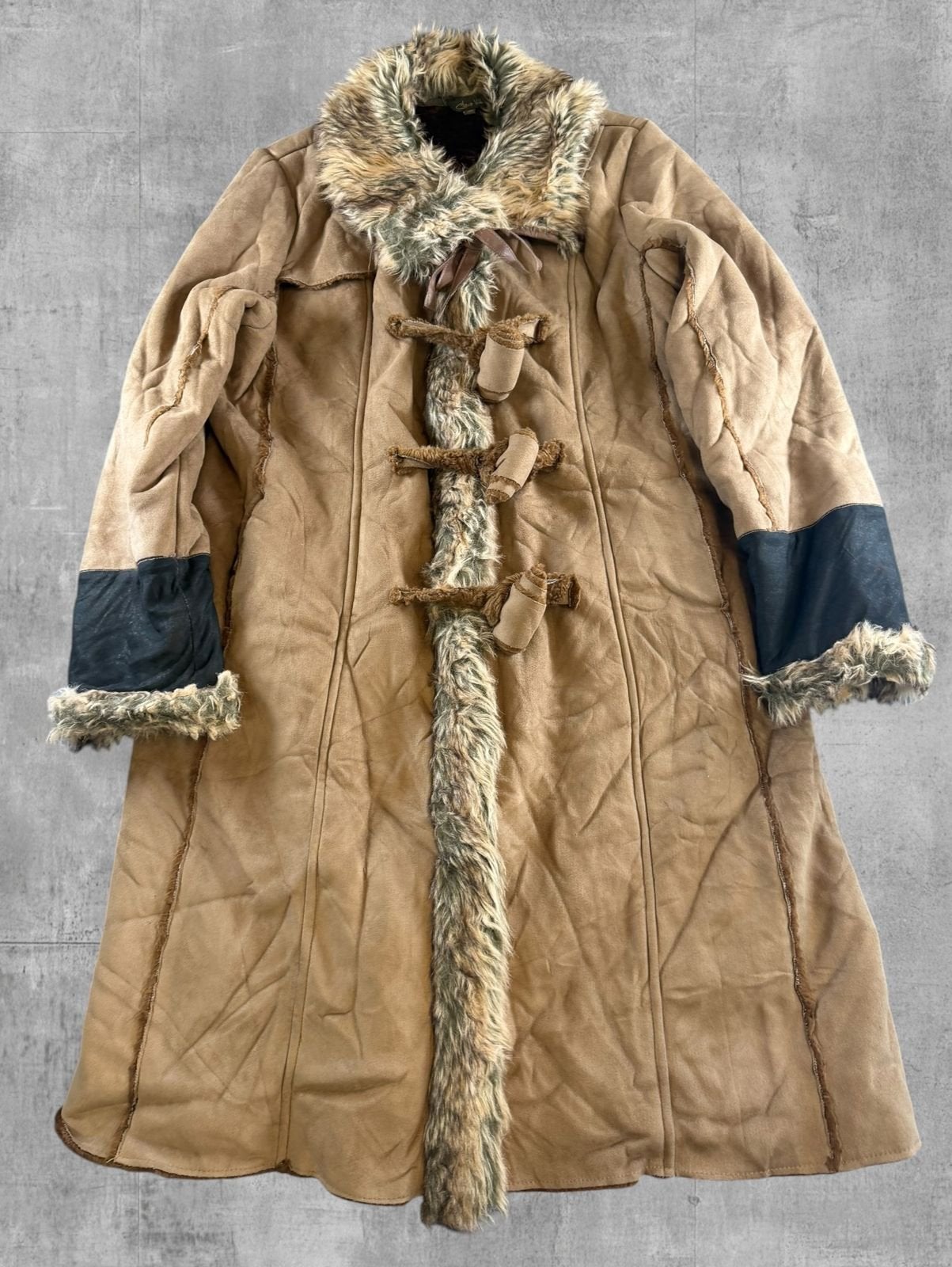 Vintage Dressing Afghaanse jas bruin dames maat L, Bayline Vintage Trading, Bruin, Verzenden, Maat 42/44 (L)