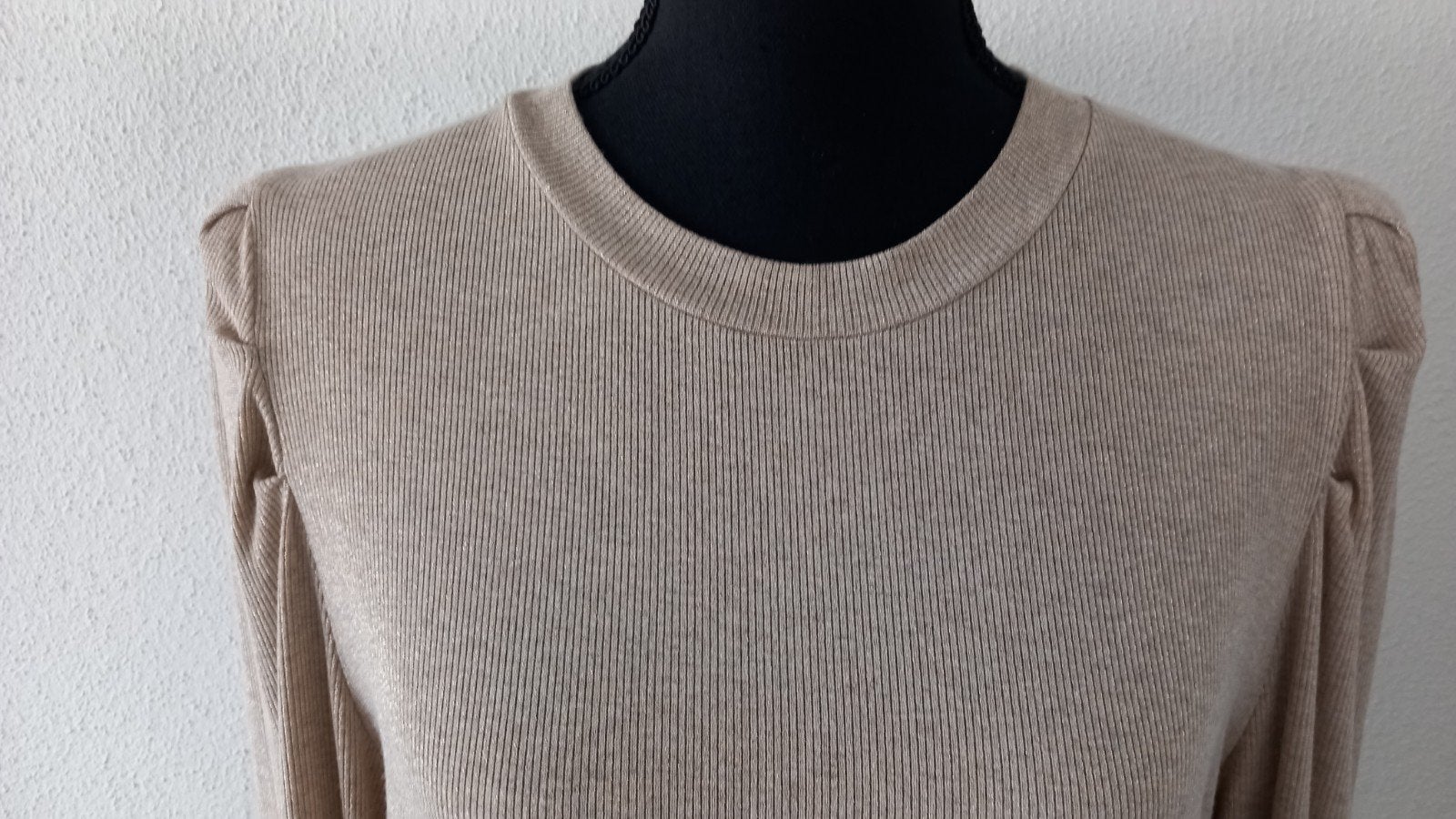 ENJOY* PRACHTIG BEIGE/GOUD/LUREX TRUITE MET POFMOUWEN., Maat 38/40 (M), ENJOY., Ophalen of Verzenden, Zo goed als nieuw