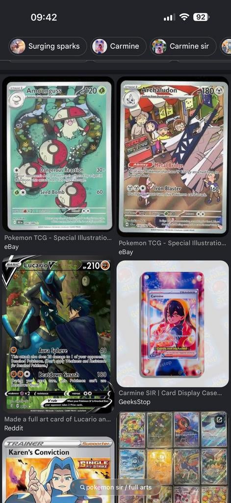 Pokémon kaarten sir - full art - special kaarten gezocht, Ophalen of Verzenden, Nieuw