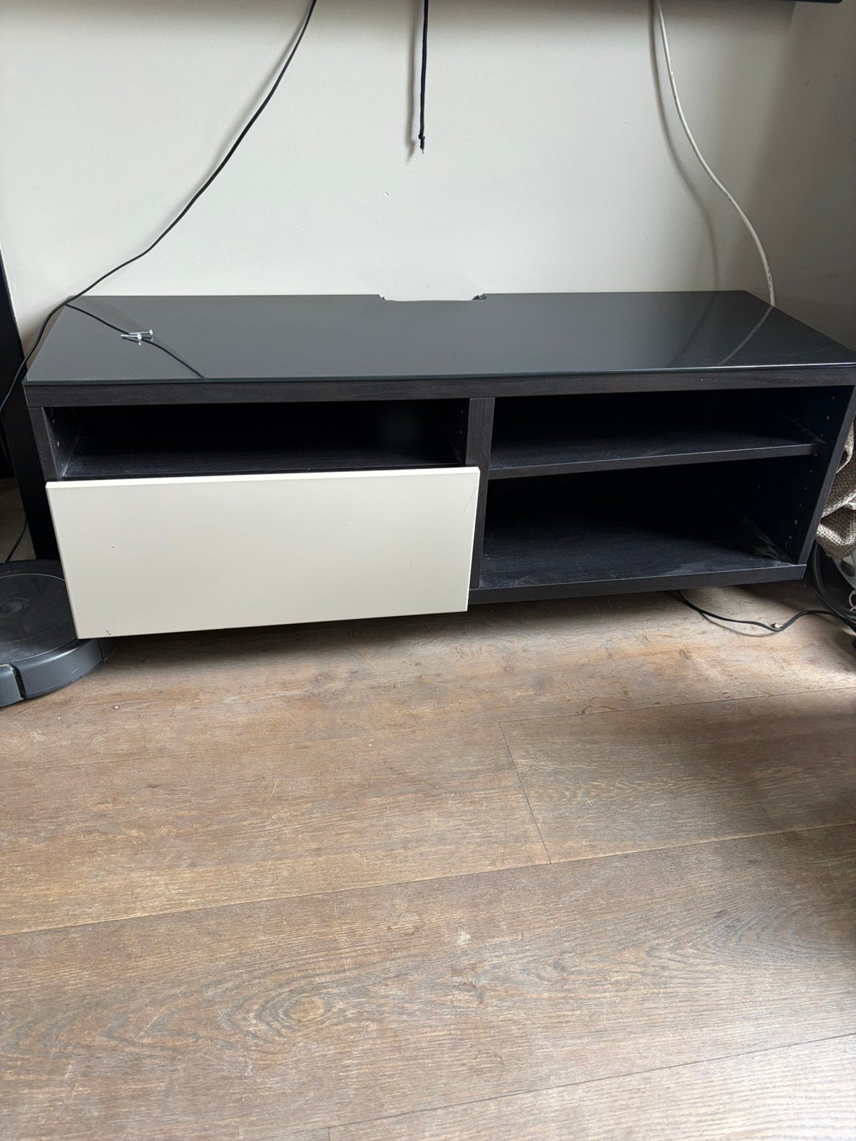 Beste tv kast met glasplaat en laden, Ophalen, Gebruikt, 100 tot 150 cm, Ikea