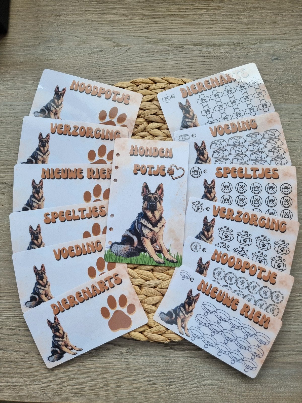 Cashstuffing 13 delige set voor je hond/Duitse Herder Nieuw!, Verzenden, Zo goed als nieuw, Steen, Aardewerk of Keramiek, Dier