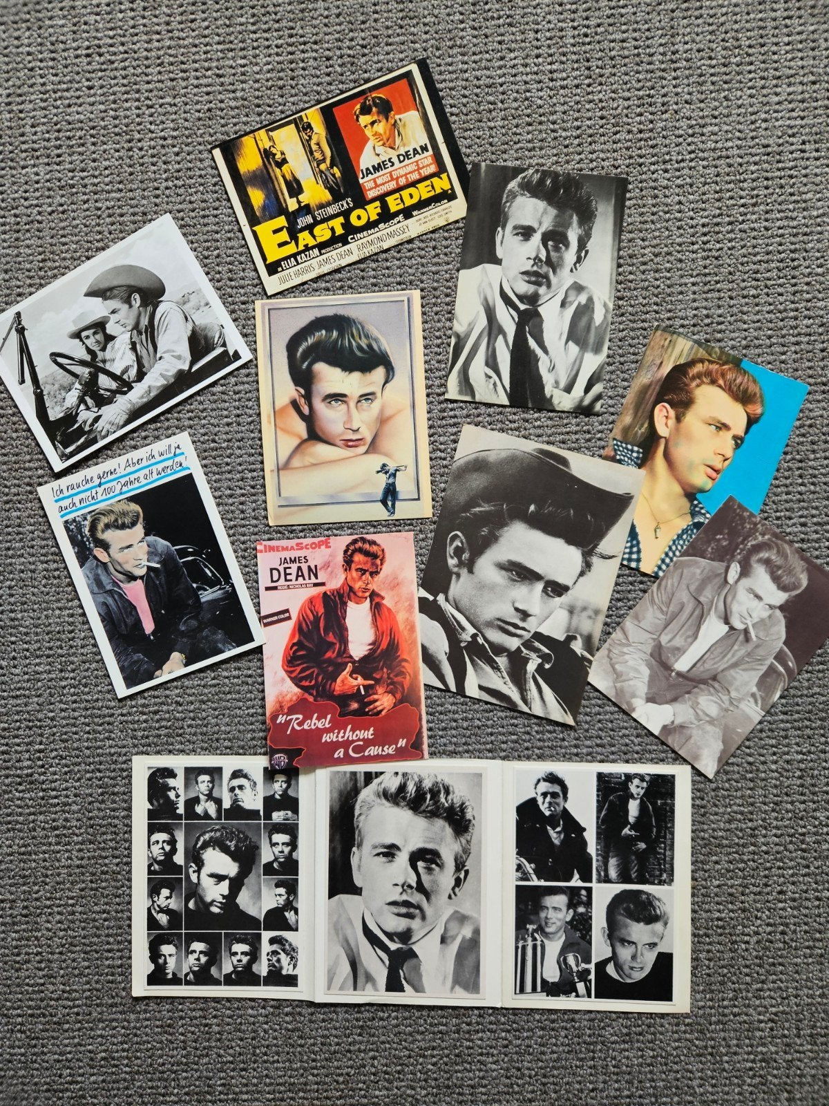 12 Vintage ansichtkaarten postkaarten foto's James Dean, Verzamelen, Verzenden, Foto of Kaart