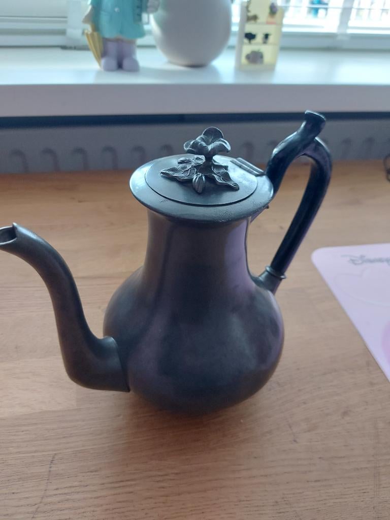 Basse & Fischer tinnen koffiepot, Antiek en Kunst, Ophalen of Verzenden