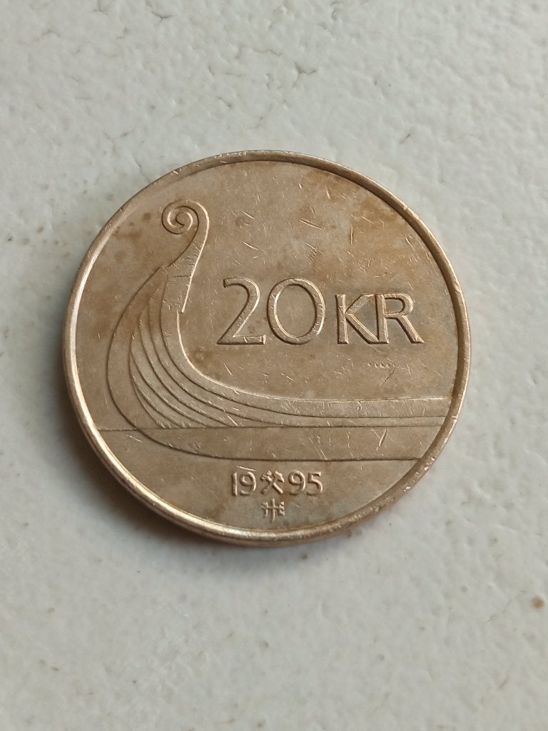 Noorwegen 20 kronen 1995., Ophalen of Verzenden, Overige landen, Losse munt