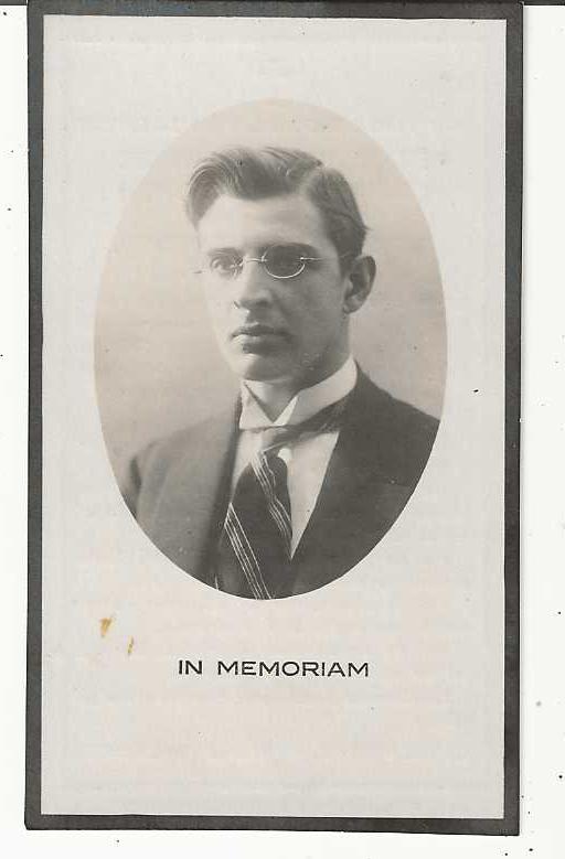 Franciscus Orth * 1894 Rotterdam + 1930 Leerdam, Verzenden, Bidprentje