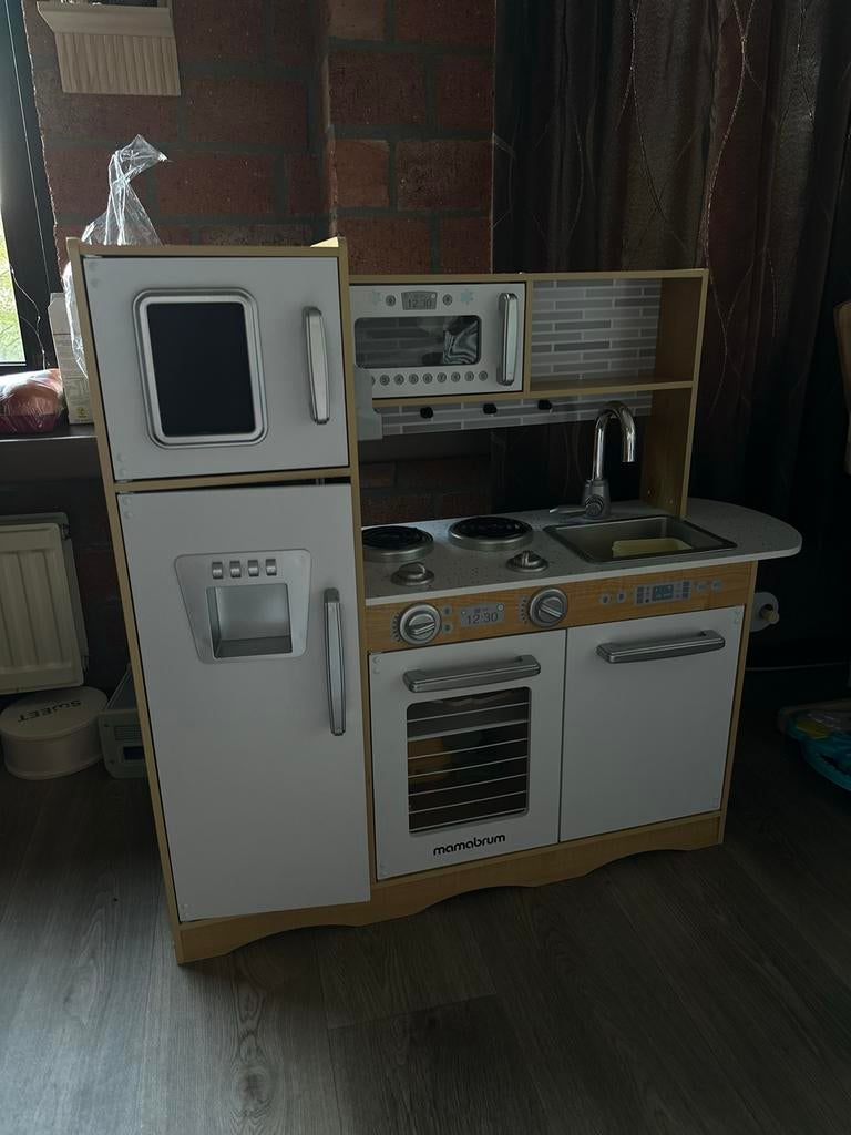 Mamabrum Houten Speelkeuken XL met accessoires, Ophalen, Zo goed als nieuw, Hout, Speelkeuken