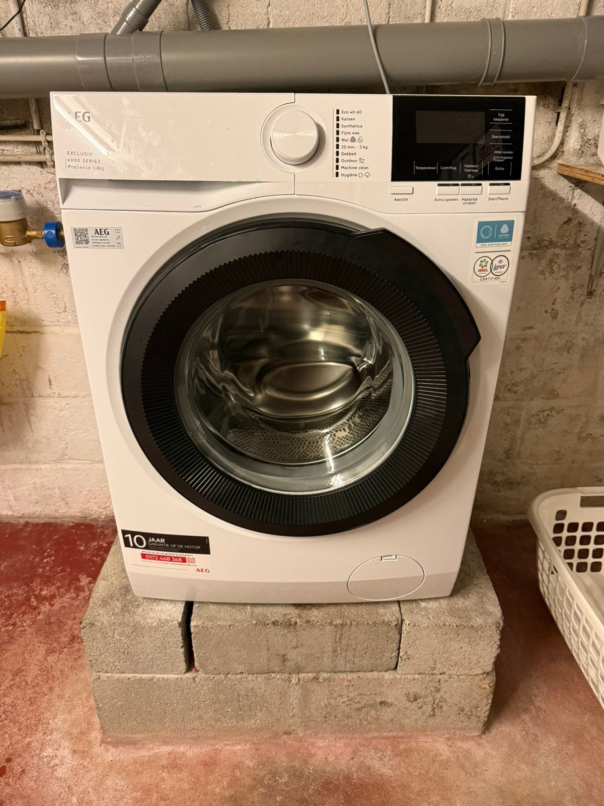 AEG LR6KOLN 6000 SERIE PROSENSE, Ophalen, 6 tot 8 kg, Energieklasse A of zuiniger, Voorlader