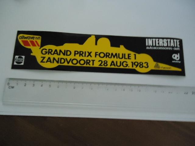 sticker oud F1 Zandvoort Formule 1 1983 F-1 ferrari arnoux, Verzenden, Zo goed als nieuw, Sport