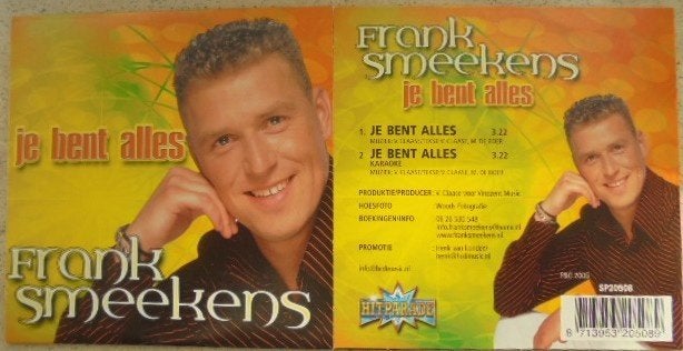 FRANK SMEEKENS Je bent alles NIEUWE CD-Single 8713953205089, Ophalen of Verzenden, Nieuw in verpakking, Levenslied of Smartlap