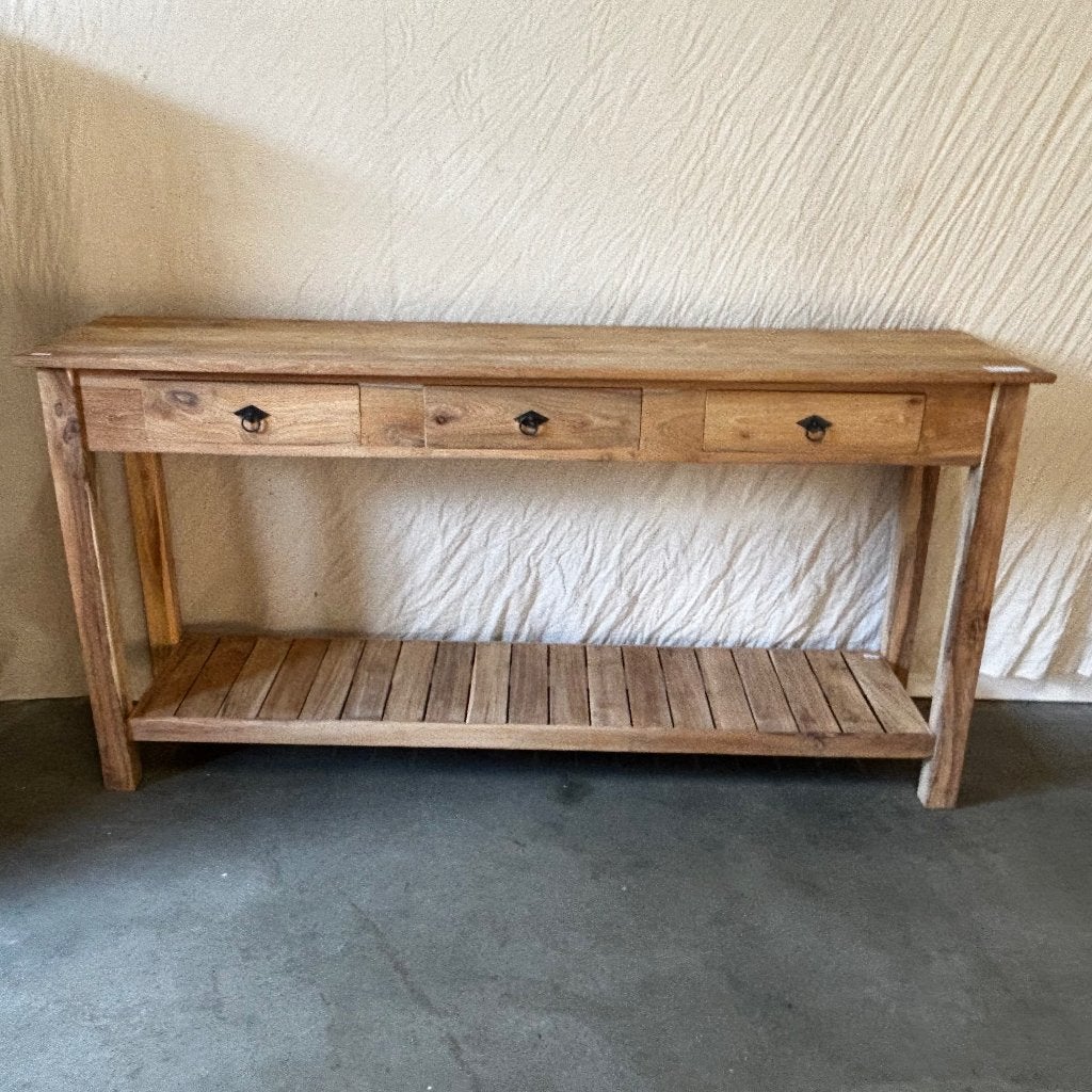 sidetable teak – 160 cm met 3 lades - Gratis bezorgd, TTM Wonen, Meubels – (Perzische) Tapijten en Woonaccessoires, Taag 63, 2491 CS, Den Haag (Forepark)
