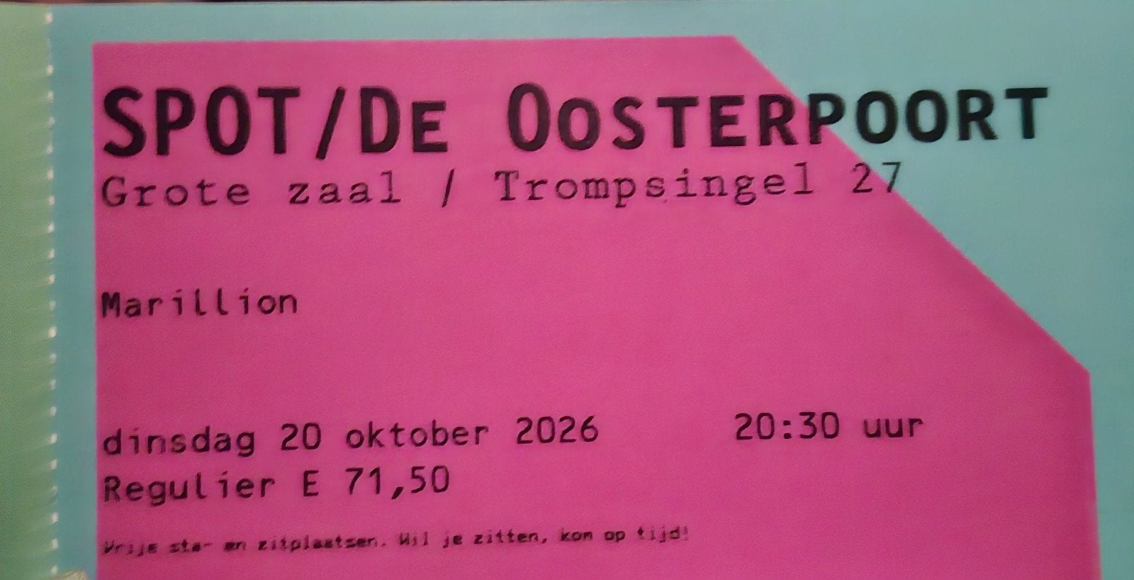 Marillion tickets Groningen, Drie personen of meer, Oktober