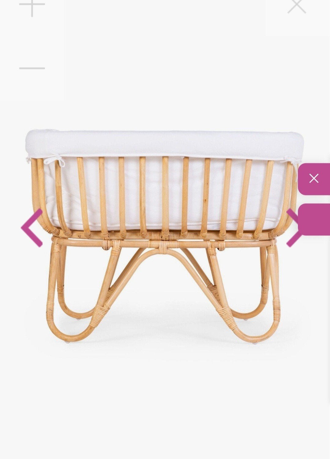 Childhome Rattan Wieg + Matras + Jersey Omrander Ecru, Ophalen of Verzenden, Ledikant