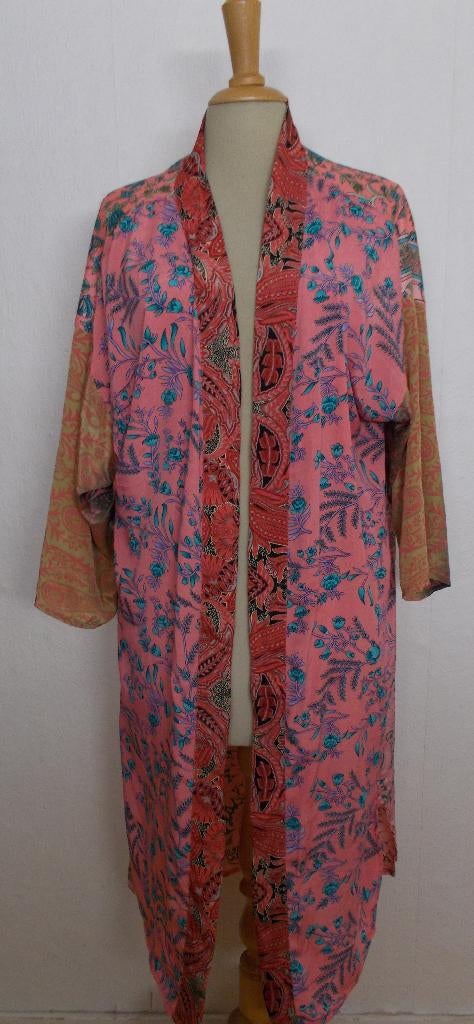 Viscose jurk/kimono van Gold & silver made in India! L, Kleding | Dames, Jurken, Overige kleuren, Verzenden, Maat 42/44 (L), Zo goed als nieuw