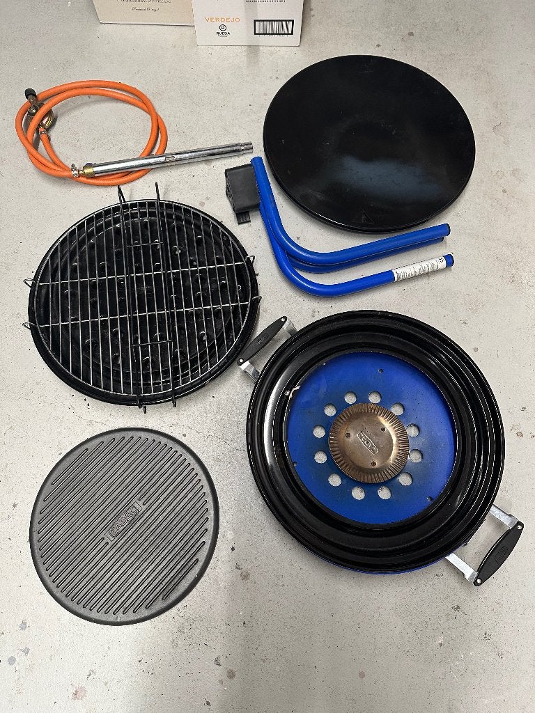te koop: skottelbraai/gasbarbecue 49 cm, Ophalen, Gebruikt