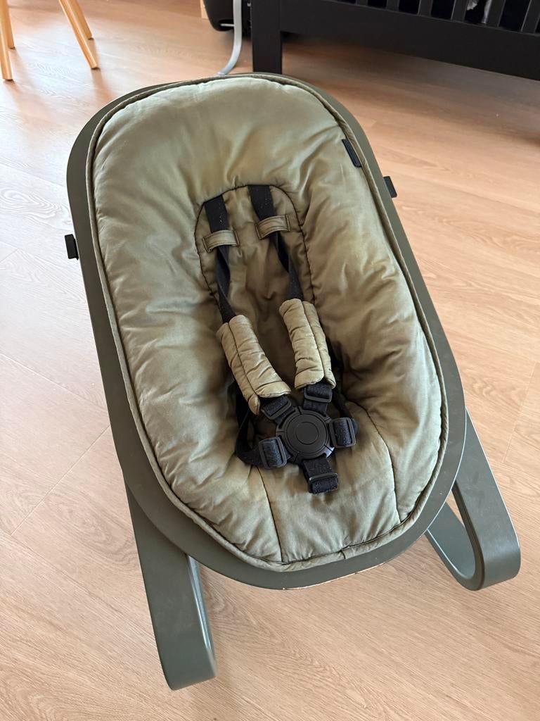 Kidsmill Wipperschommelstoel Newborn - Olijfgroen, Overige merken, Gebruikt, Wipstoel, Ophalen of Verzenden