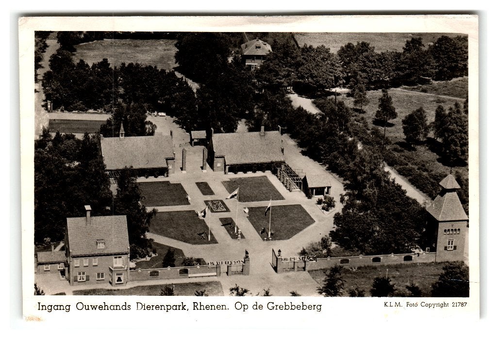 Rhenen, Ingang Ouwehands Dierenpark - K.L.M.-Foto, Verzenden, 1940 tot 1960, Gelopen, Utrecht