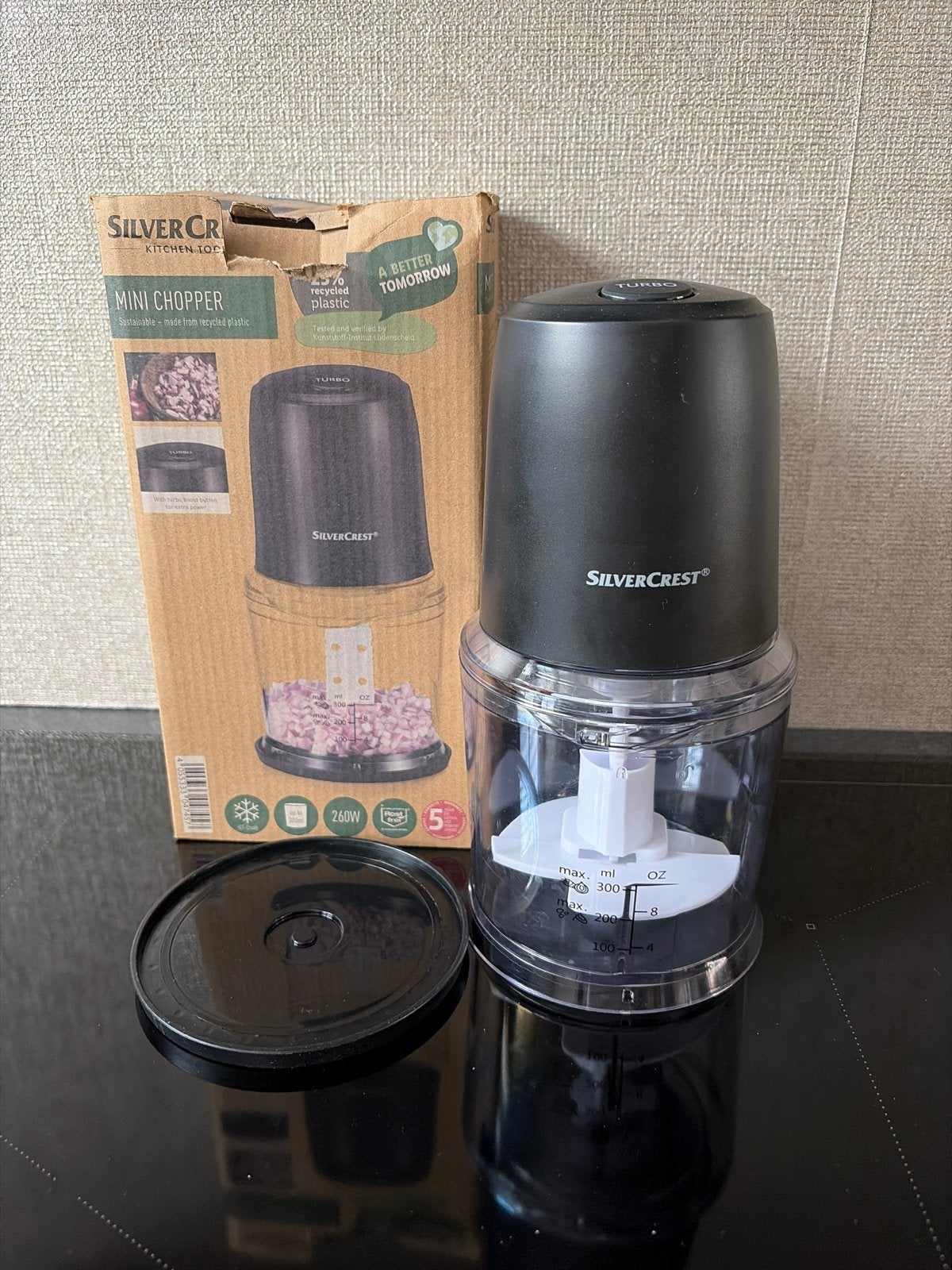 Silvercrest Elektrische Hakmolen - Mini Chopper 260W, Minder dan 1 liter, Ophalen of Verzenden, Vaatwasserbestendig, 1 snelheid