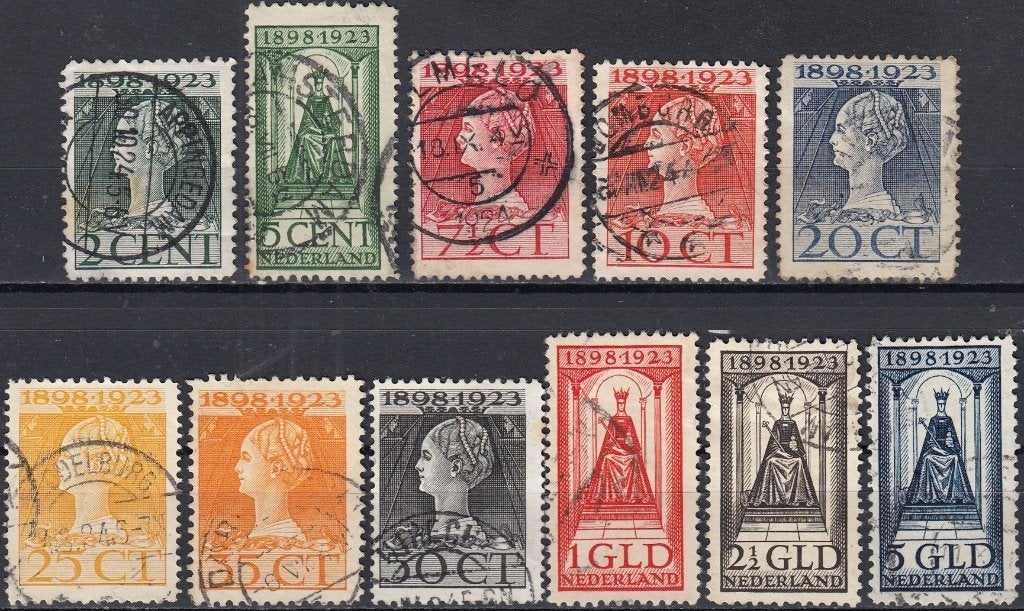 Nederland 1.52.1- 1923- Regeringsjubileum- NVPH-121-131- G, Postzegels en Munten, Verzenden, T/m 1940, Gestempeld