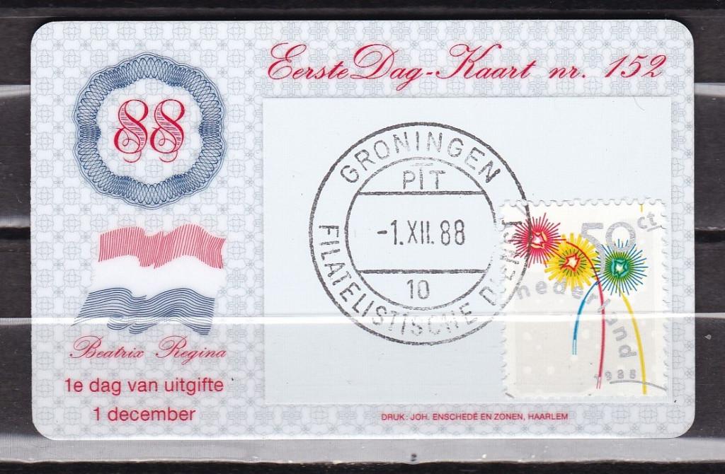 Nederland Eerste Dag Kaartjes EDK nr. 152, Postzegels en Munten, Ophalen of Verzenden, Onbeschreven, Nederland
