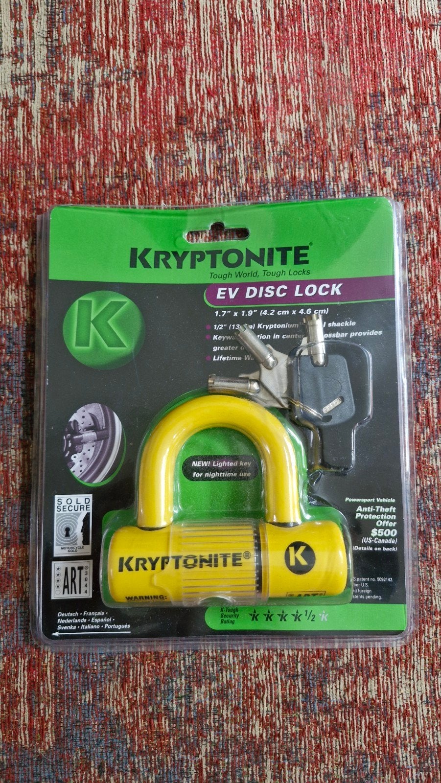 Kryptonite EV Disc Lock - Motorfiets/Scooter Slot, Ophalen of Verzenden, Nieuw