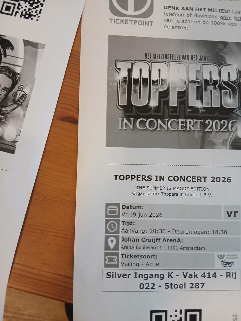 Tickets toppers, Twee personen, Juni, Levenslied