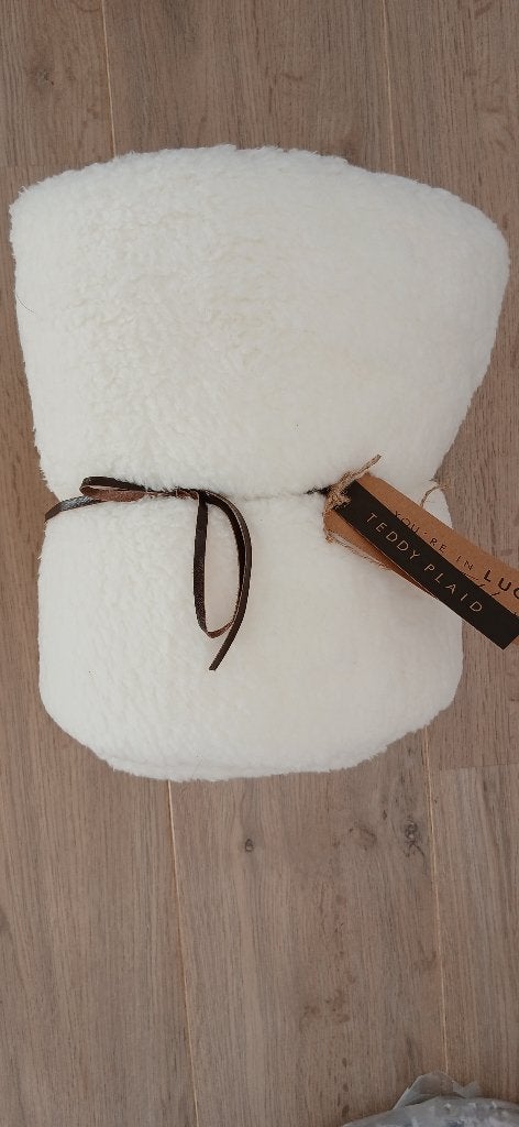 teddy plaid nieuw, Wit, Ophalen of Verzenden, Rechthoekig, Nieuw