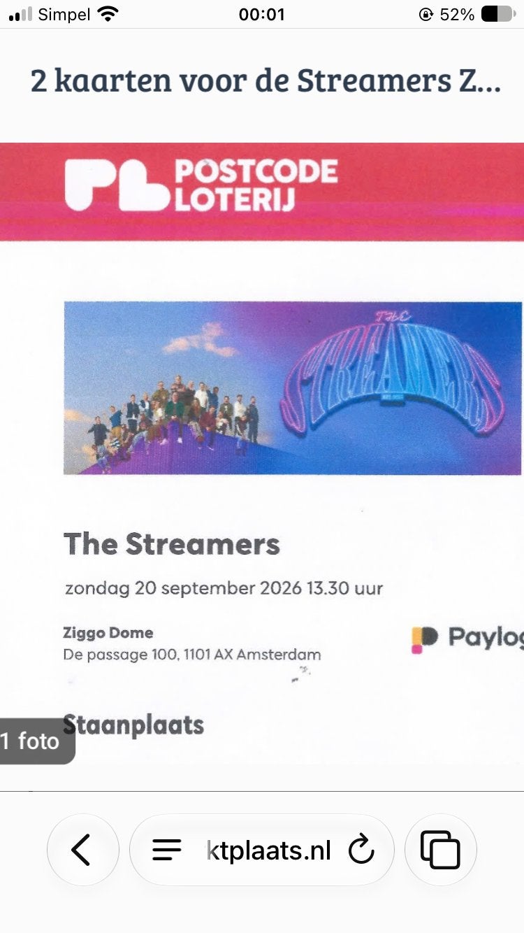 The Streamers zo 20 sept 13.30 uur, Tickets en Kaartjes