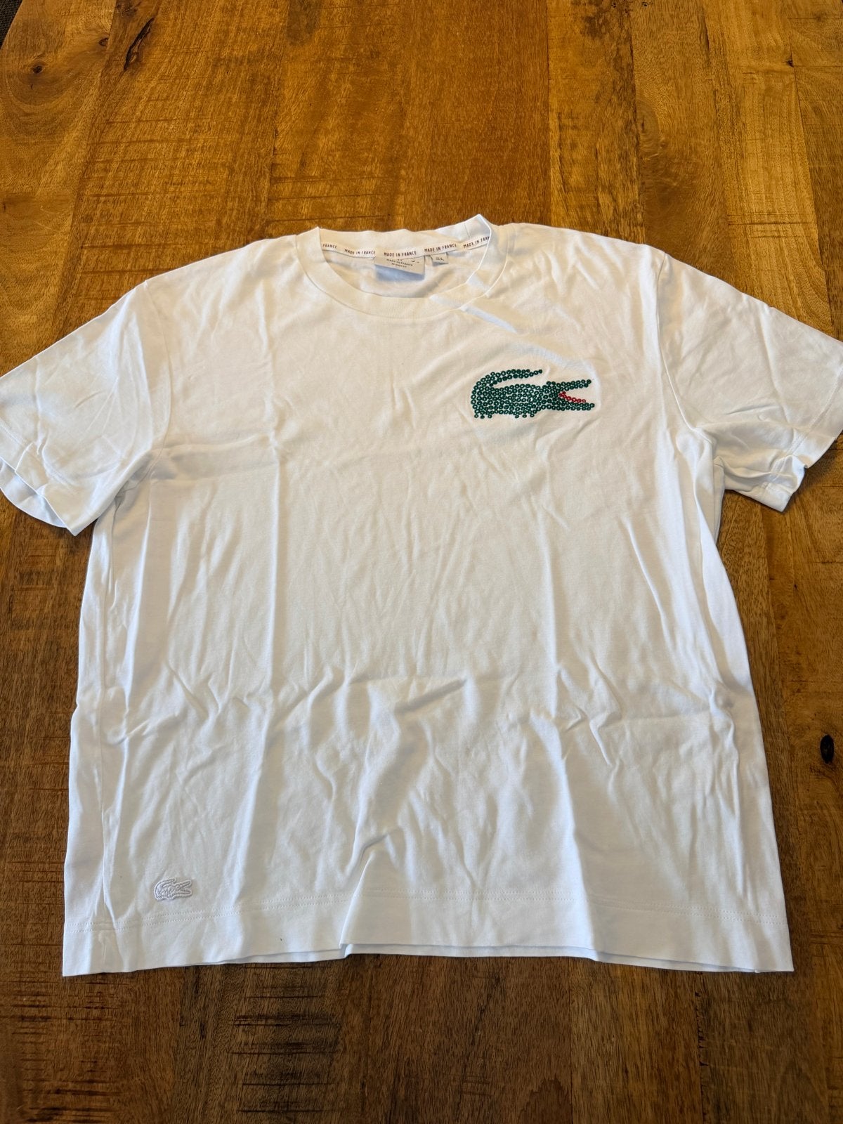 Lacoste T-shirt Wit - Maat XL - Zo goed als nieuw, Kleding | Heren, Ophalen of Verzenden, Zo goed als nieuw, Maat 56/58 (XL), Wit