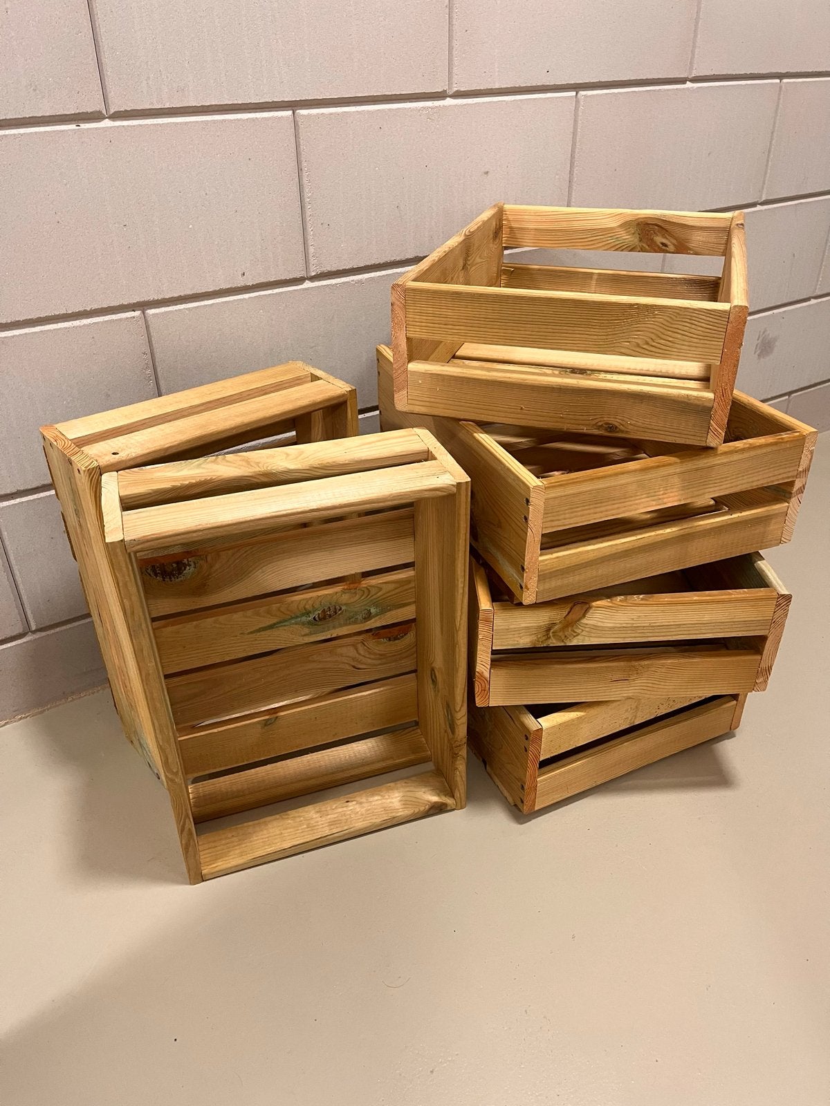 Houten kratten, 6 voor €60,-, Ophalen, Minder dan 50 cm, Minder dan 40 cm, Krat