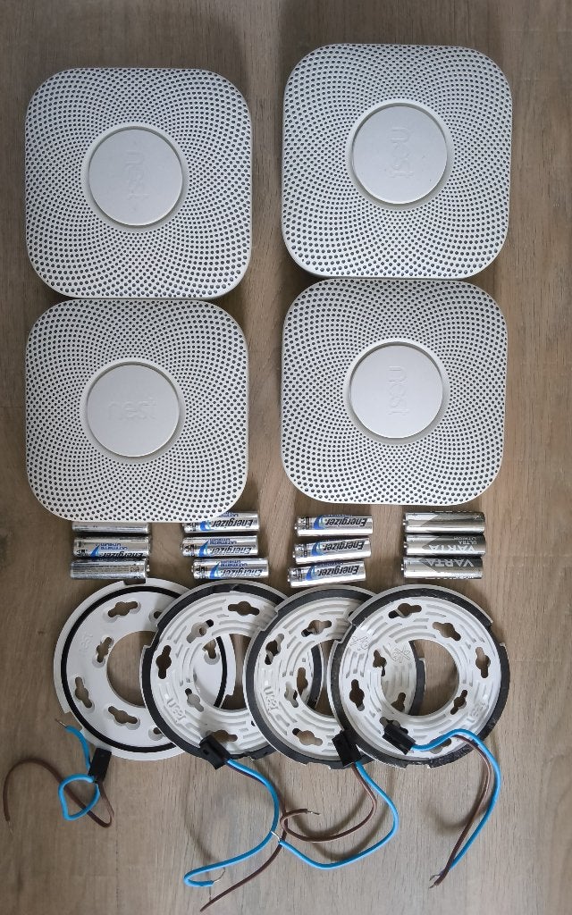 4x Nest protect 230v (bedraad) rook- en koolmonoxidemelders, Ophalen, Detector, Sensor of Melder, Rook