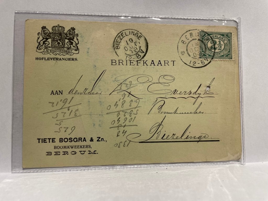 Briefkaart - Bergum - Tiete Bosgra & Zn, Verzenden, Voor 1920, Gelopen, Friesland