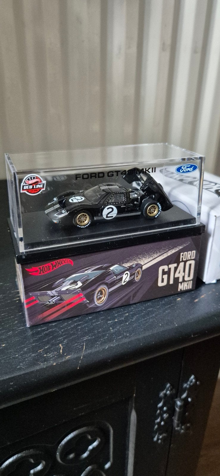 Hot Wheels Ford GT40 MKII RLC- Zwart met witte strepen, Hobby en Vrije tijd, Modelauto's | Overige schalen, Ophalen of Verzenden