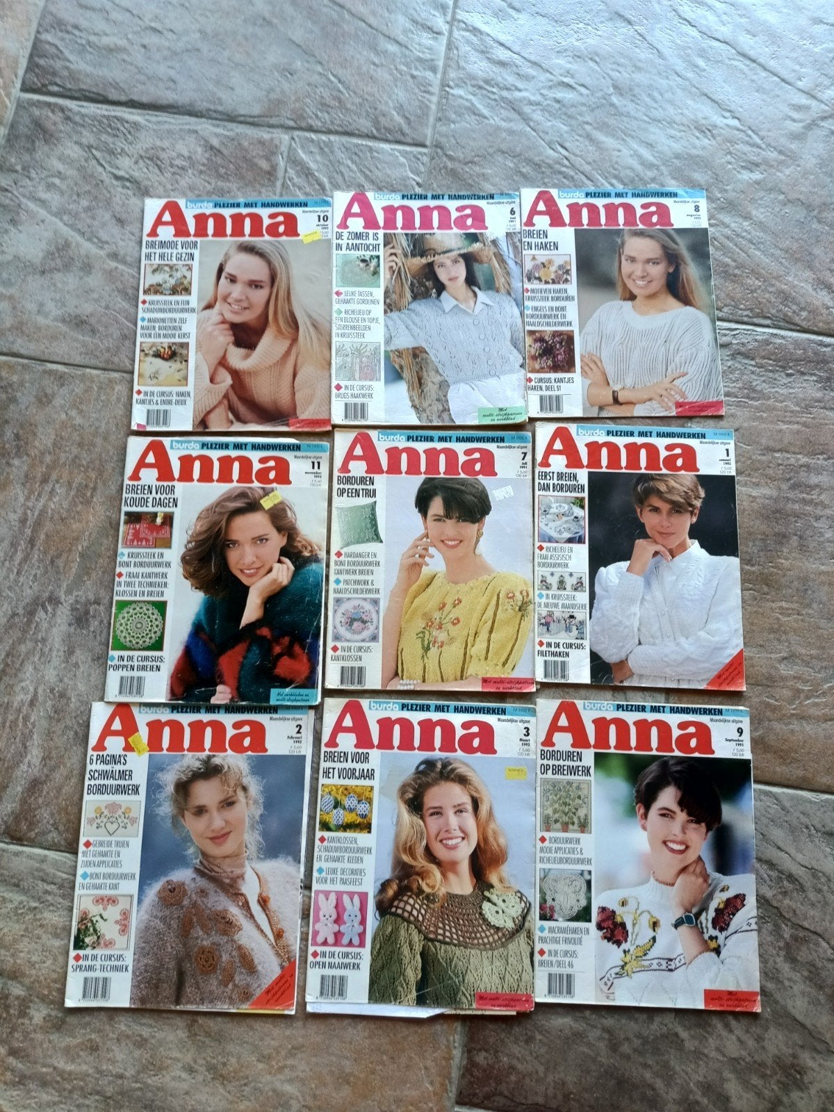 9 maal tijdschrift Anna handwerkblad 1991 1992, Ophalen of Verzenden, Zo goed als nieuw