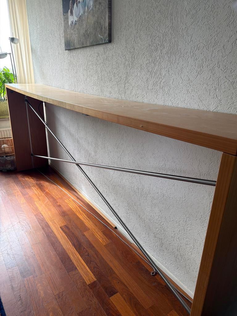 Handige lange bar / sidetable - 300x45x120 cm, Huis en Inrichting, Tafels | Sidetables, Ophalen, Gebruikt, 200 cm of meer, Overige houtsoorten
