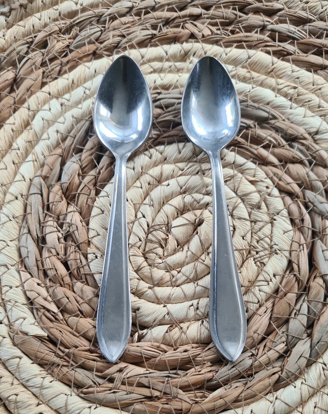 Set van 2 vintage INOXA lepels - roestvrij staal, Ophalen of Verzenden