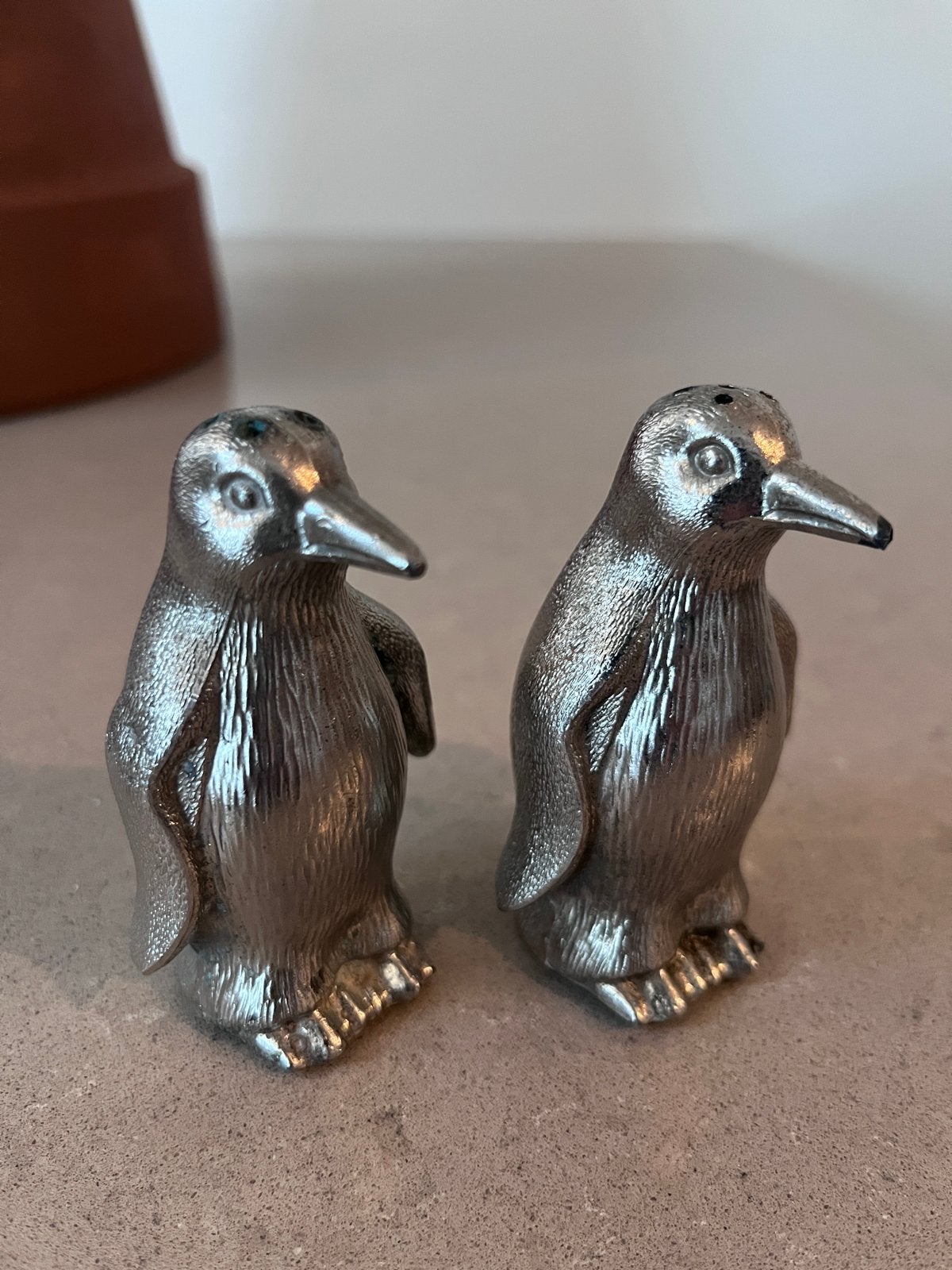 Leuke pinguïn zout- en peperstrooiers, Huis en Inrichting, Zilver, Ophalen of Verzenden, Metaal, Overige merken
