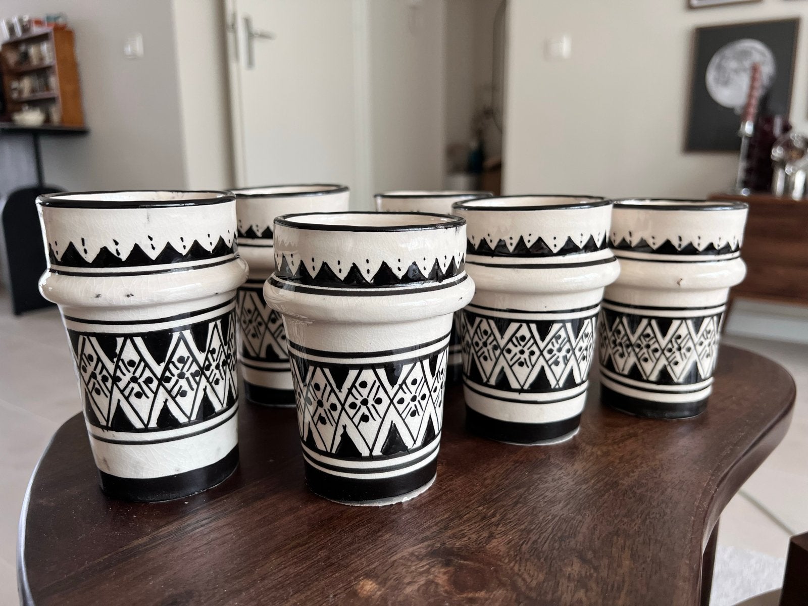 Set van 6 handgemaakte Marokkaanse mokken, Verzenden, Keramiek, Nieuw, Mok