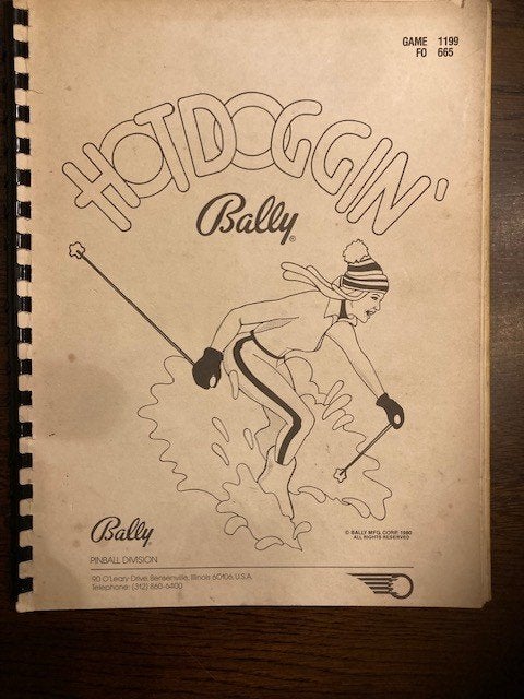 BALLY HOT DOGGIN MANUAL, Verzamelen, Automaten | Flipperkasten, Elektronisch, Bally, Ophalen of Verzenden, Zo goed als nieuw
