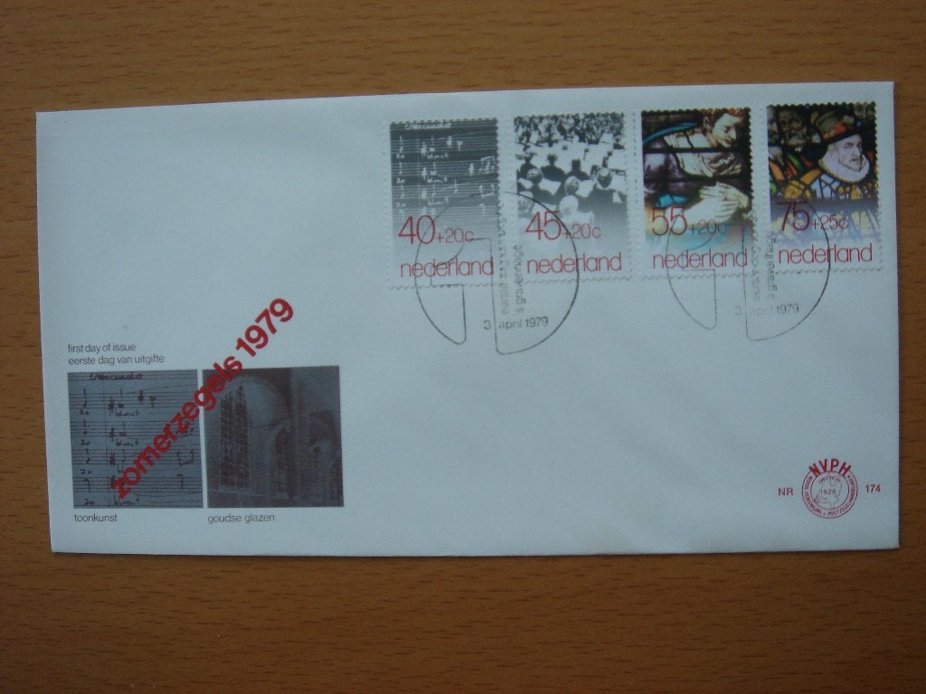 NVPH E174  1e Dag-enveloppe Zomerzegels 1979, Ophalen of Verzenden, Onbeschreven, Nederland