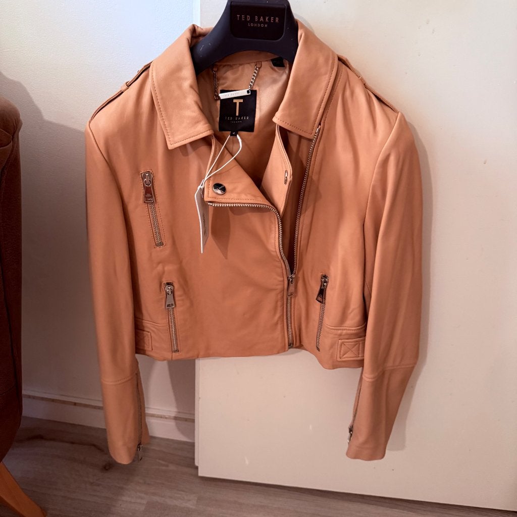 Ted Baker leren jas maat 40, Maat 38/40 (M), Overige kleuren, Nieuw, Ophalen of Verzenden